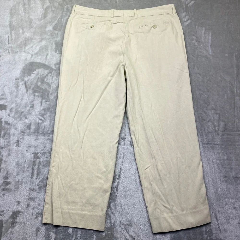 Tommy Bahama Khaki Herringbone Straight Leg Casual Dress Pant Men Sz 38 Fits 37